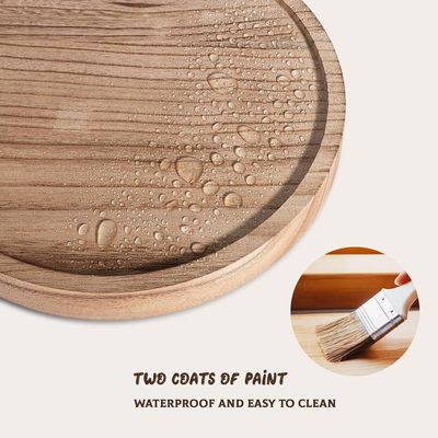 Шелковый экран печати Деревянный круглый декоративный поднос 10 "Древесный организатор для стола ванной комнаты