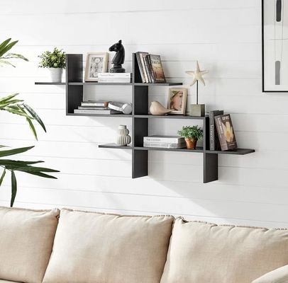 Комнатные растения Декорация индивидуальное хранение Двухуровневая стенная полка для мебели в гостиной