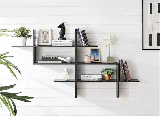 Комнатные растения Декорация индивидуальное хранение Двухуровневая стенная полка для мебели в гостиной