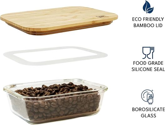 Функциональные и современные бамбуковые крышки стеклянные хранилища для организации гостиной