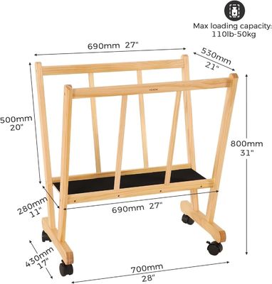 202406 Деревянная большая стойка для печати с прокатными каскадами