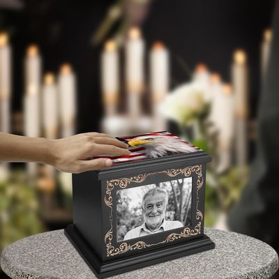 Уникальная фоторамка Кремационные урны для человеческого пепла Печать шелковой печати