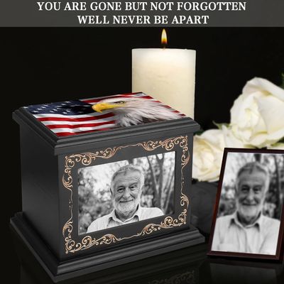 Уникальная фоторамка Кремационные урны для человеческого пепла Печать шелковой печати