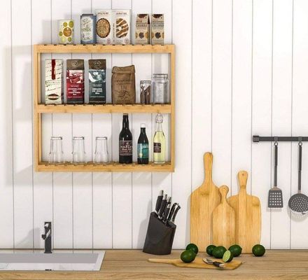 Естественный цвет 3-х уровней деревянный шкаф для организации ваших предметов ванной комнаты