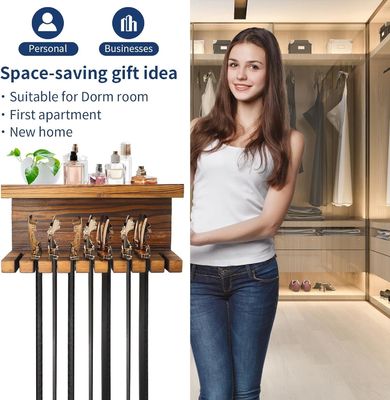 Удобное деревянное устройство для хранения с двойными полками