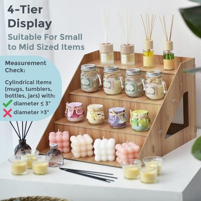 Современный деревянный столешничный ветряк для мыла свечей для отображения стеклянных чашек кексов и конфетов