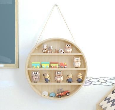 Двухуровневые плавучие стенные деревянные полки для современной медной мебели