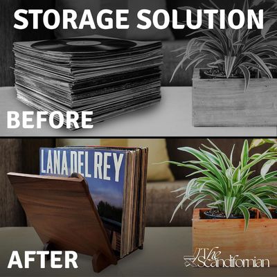 Flip Display Деревянный пластинщик для хранения 50 музыкальных альбомов