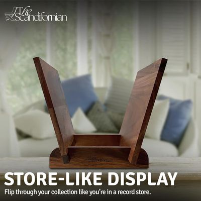 Flip Display Деревянный пластинщик для хранения 50 музыкальных альбомов