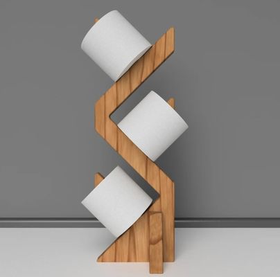 Двухуровневая деревянная полка для стильного и функционального свободно стоящего держателя туалетной бумаги