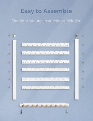 Легко собрать твердый буковый деревянный серьг подвесная ожерелье держатель вешалка настенный монтаж ювелирный организатор