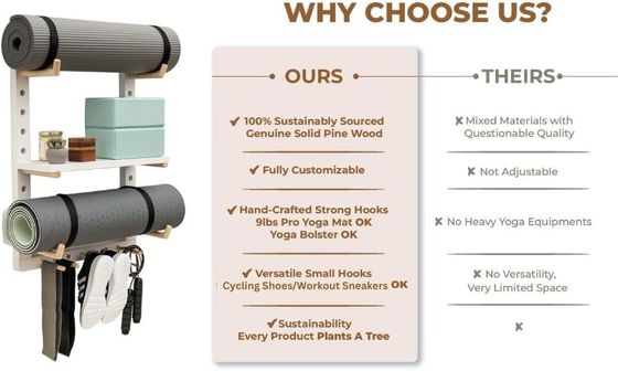 Удобное деревянное матрасы для йоги для полностью настраиваемой установки на стену дома