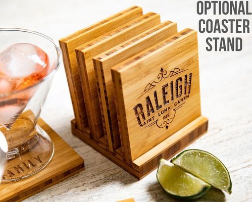 Подъемники с фамилией с опциональным держателем из бамбукового бука, орехового дуба или сосны