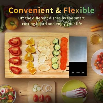 Мультифункциональная бамбуковая смарт-режущая доска 8 в 1 система приготовления пищи квадратная