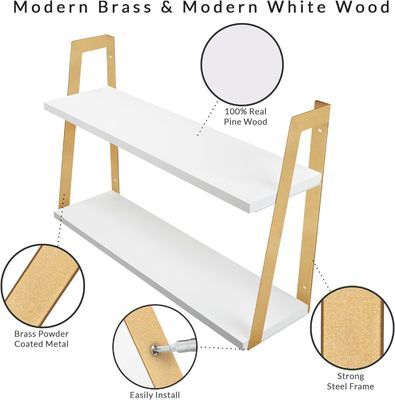 Домашняя мебель 2-уровневые современные деревенские плавучие стенные полки с дизайном настенного монтажа