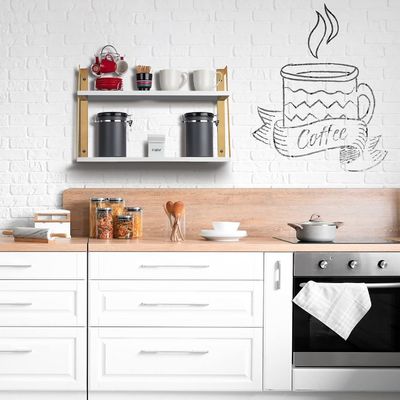 Домашняя мебель 2-уровневые современные деревенские плавучие стенные полки с дизайном настенного монтажа