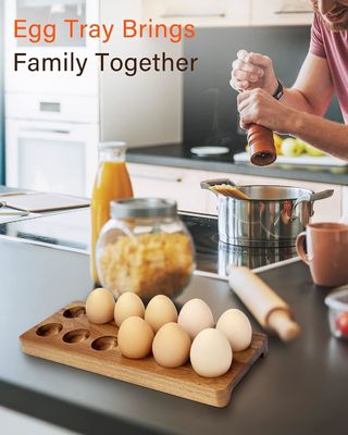 Массивный деревянный яичный ящик деревянный поднос для яиц