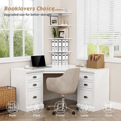 Настройка гостиной на заказ набор из 4 угловых круглых белых плавучих книжных полок для стены