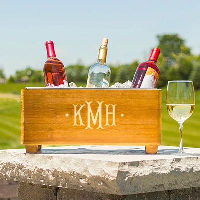 Настраиваемый логотип Шампанский кувшин для годовщины Деревянный подарок Персональный дизайн