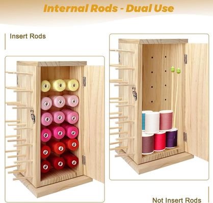 360-градусный вращающийся держатель деревянных нитей Идеальное хранилище для самодельных катушек