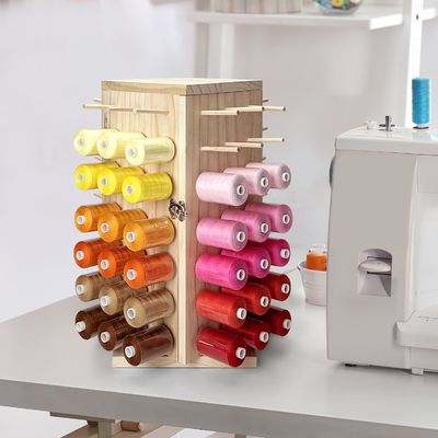 360-градусный вращающийся держатель деревянных нитей Идеальное хранилище для самодельных катушек