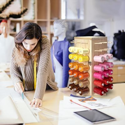 360-градусный вращающийся держатель деревянных нитей Идеальное хранилище для самодельных катушек