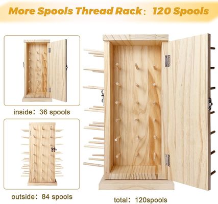 360-градусный вращающийся держатель деревянных нитей Идеальное хранилище для самодельных катушек