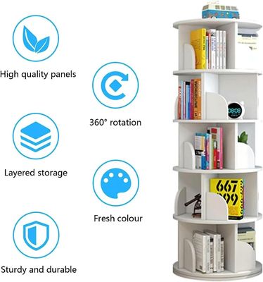 Настраиваемый логотип Красочный вращающийся на 360 градусов книжный шкаф для хранения детских книг