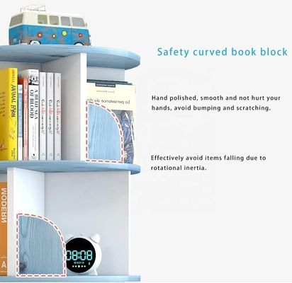 Настраиваемый логотип Красочный вращающийся на 360 градусов книжный шкаф для хранения детских книг