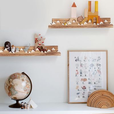 Настраиваемый логотип Стенный монтаж Рустический 3 шт. Снежная гора Плавучие полки для детского сада