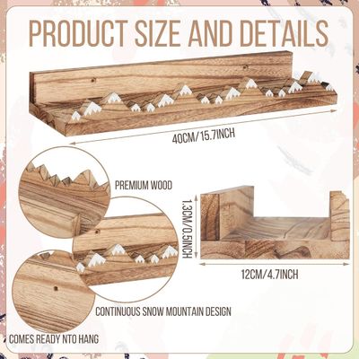 Настраиваемый логотип Стенный монтаж Рустический 3 шт. Снежная гора Плавучие полки для детского сада