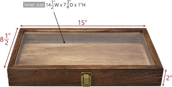 Четырехугольная деревянная ювелирная поднос с светодиодом для настройки натурального дерева ювелирных украшений держателя коробки