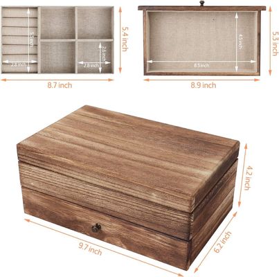 Оригинальный логотип Ом деревянная ювелирная коробка с зеркальным кольцом подарок