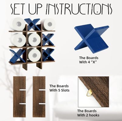 Деревянный держатель для ванных роллов за дверями/на стенах