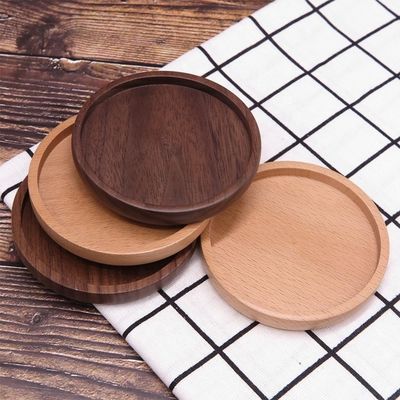 Круглый кофейный кофейный коврик Декорация 10X0.9 см Акациевые деревянные поддоны с расширенной печатью