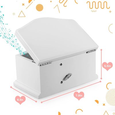 Средний белый деревянный балерина ювелирный ящик со зеркалом для персонализированной организации