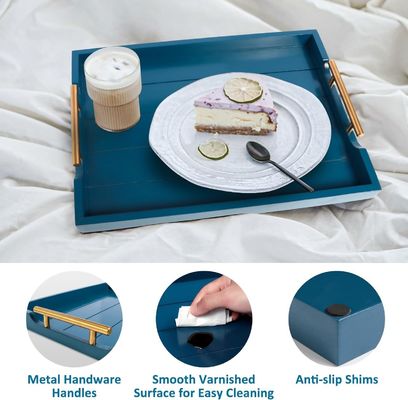 Инъекционный деревянный поднос для подачи пищи простого цвета или индивидуальный большой османский поднос с 4 подставками