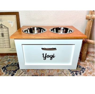 Маленькие домашние животные Животные Питальная станция Возраст домашний животный 2 чашки Поднятый кормильщик для собак с ящиком