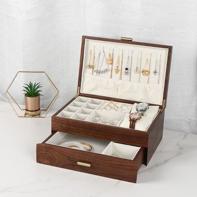 Четырехугольник Заказ на заказ Массивный деревянный браслет Часы Дисплей Ручная ювелирная коробка для хранения