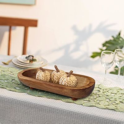 Настраиваемый логотип Приемлемый круглый комплект для фермеров Рустические коричневые декоративные миски