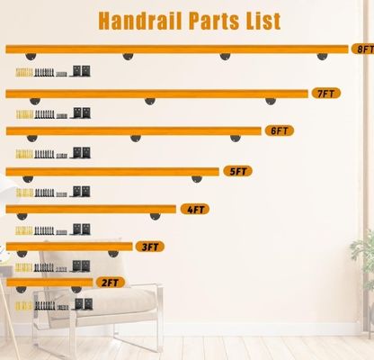 Внутренние лестницы безопасность нескользящий перила 3 футов сосновые рукоятки по вашему запросу полный комплект