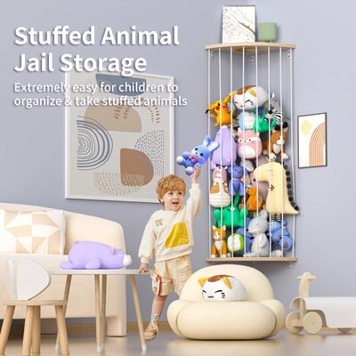 Гостиная на заказ размер зоопарк узора набитый Animal Storage Rack с деревянным организатором клетки