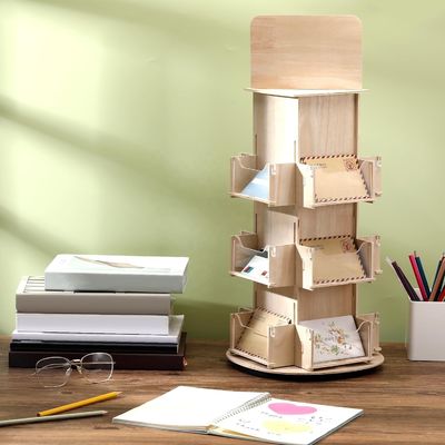 Мебель гостиной 3 уровень 4 боковой деревянный вращающийся дисплейный стенд с 360 вращениями