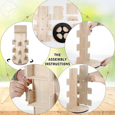 Мебель гостиной 3 уровень 4 боковой деревянный вращающийся дисплейный стенд с 360 вращениями