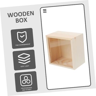 Деревянная коробка настольные аксессуары Чехлы Декоративные деревянные сокровища Прозрачная крышка Малый дисплей
