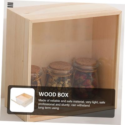Деревянная коробка настольные аксессуары Чехлы Декоративные деревянные сокровища Прозрачная крышка Малый дисплей