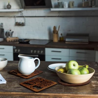 Квадратный круглый держатель деревянных триветов стиль роскошного дизайна деревянные теплоустойчивые подушки