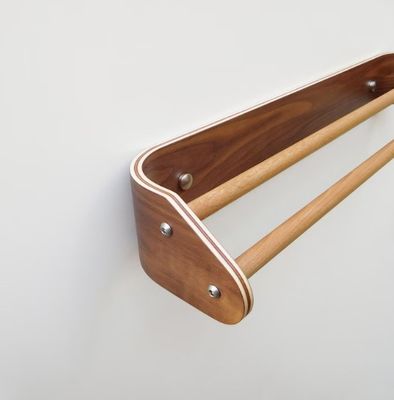 Настройка деревянного двойного полотенца Modern Bath Towel Rack с деревянным стеллажем