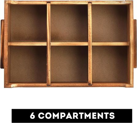 6 отсека TIMBER Деревянный чайный мешок для подарочного пакета и сахарного пакета