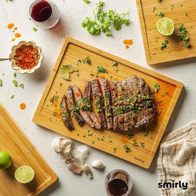 Набор из 3 деревянных бамбуковых режущих досок с держателем